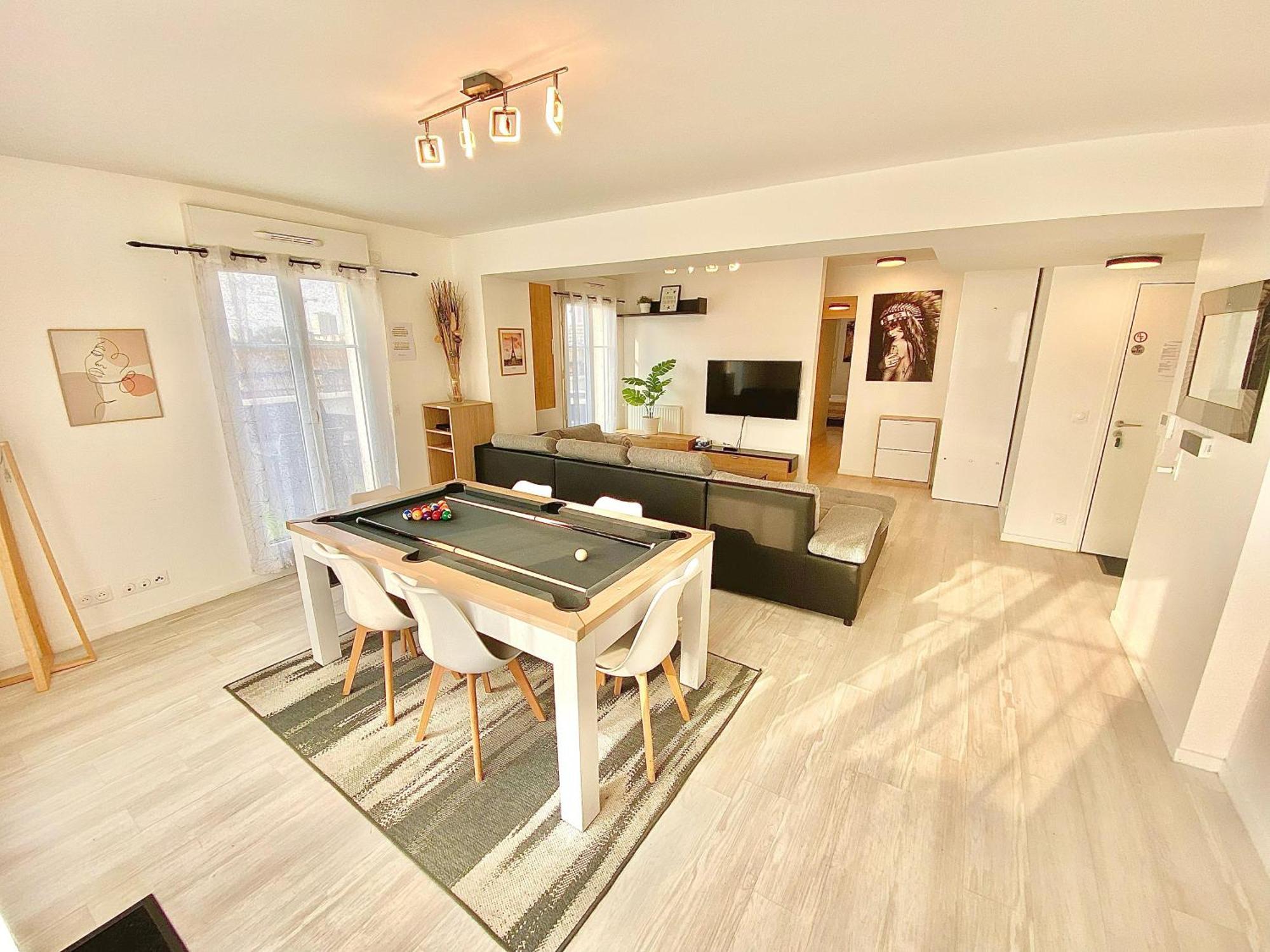 Apartament Le Prestige Terrasse-Cocon Familial Cosy, Billard & Jacuzzi Avec Vue Sur Paris Le Blanc-Mesnil Zewnętrze zdjęcie